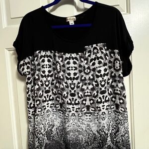 Black & White animal print blouse